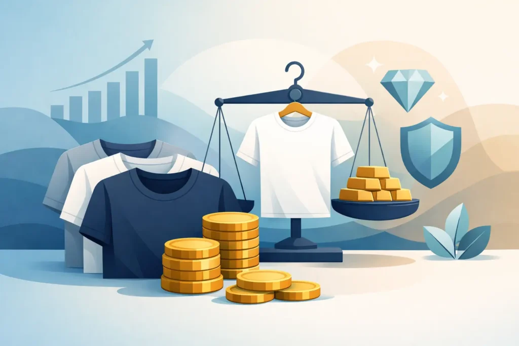 Camisetas básicas de alta qualidade valem mais